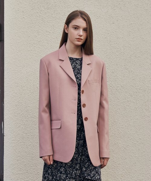 ADAUL(アダウル)の「オーバーフィットシングルジャケット - ピンク(テーラードジャケット・レディース・その他・SMALL/MEDIUM)」の1枚目の写真
