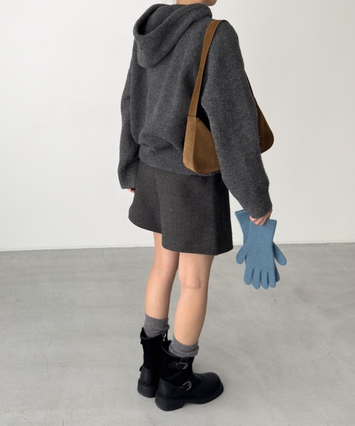 CANAL JEAN（キャナルジーン）の「diggity　パーカーニットプルオーバー（ニット/セーター・レディース・アイボリー/チャコールグレー・ONE SIZE）」の4枚目の写真