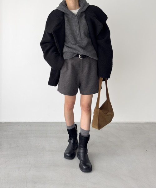 CANAL JEAN（キャナルジーン）の「diggity　パーカーニットプルオーバー（ニット/セーター・レディース・アイボリー/チャコールグレー・ONE SIZE）」の5枚目の写真