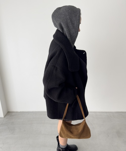 CANAL JEAN（キャナルジーン）の「diggity　パーカーニットプルオーバー（ニット/セーター・レディース・アイボリー/チャコールグレー・ONE SIZE）」の6枚目の写真