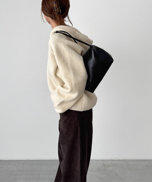 CANAL JEAN（キャナルジーン）の「diggity　パーカーニットプルオーバー（ニット/セーター・レディース・アイボリー/チャコールグレー・ONE SIZE）」の7枚目の写真