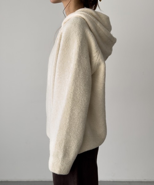 CANAL JEAN（キャナルジーン）の「diggity　パーカーニットプルオーバー（ニット/セーター・レディース・アイボリー/チャコールグレー・ONE SIZE）」の11枚目の写真