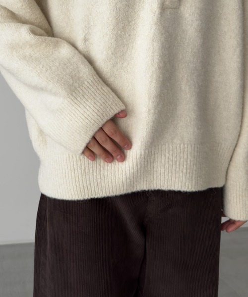 CANAL JEAN（キャナルジーン）の「diggity　パーカーニットプルオーバー（ニット/セーター・レディース・アイボリー/チャコールグレー・ONE SIZE）」の14枚目の写真