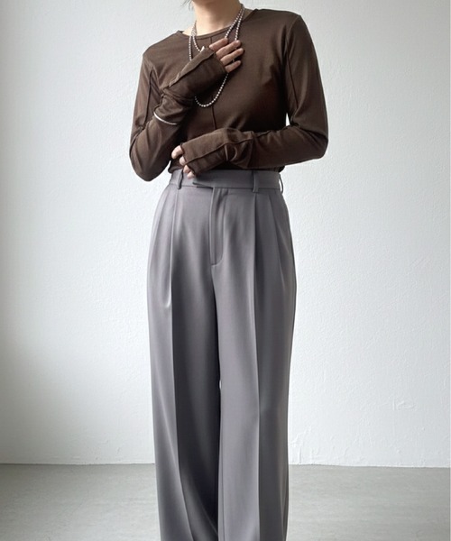 SOTT(ソット)の「2wayシアーラメトップス(Tシャツ/カットソー・レディース・ブラック/グレー/ブラウン/ホワイト・FREE)」の4枚目の写真