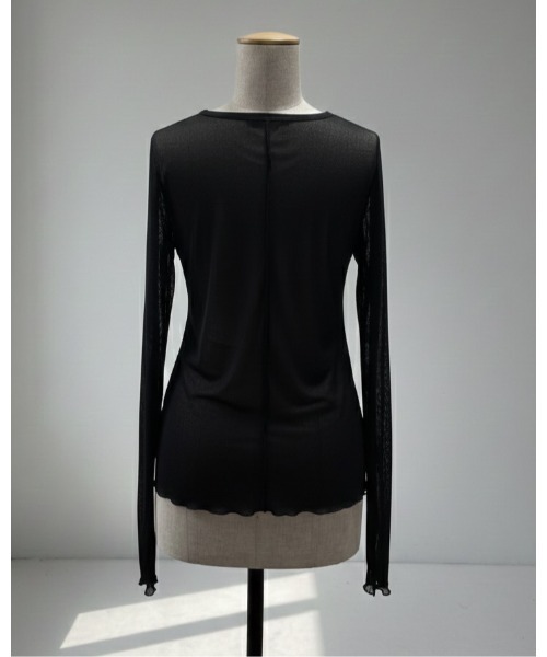 SOTT(ソット)の「2wayシアーラメトップス(Tシャツ/カットソー・レディース・ブラック/グレー/ブラウン/ホワイト・FREE)」の5枚目の写真