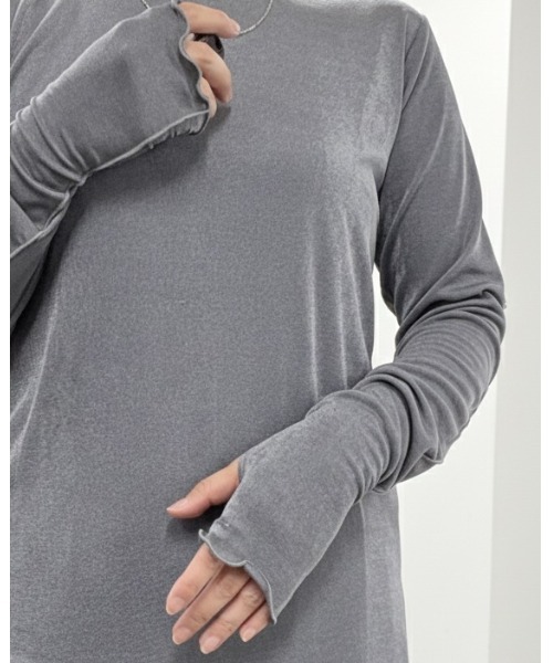 SOTT(ソット)の「2wayシアーラメトップス(Tシャツ/カットソー・レディース・ブラック/グレー/ブラウン/ホワイト・FREE)」の6枚目の写真