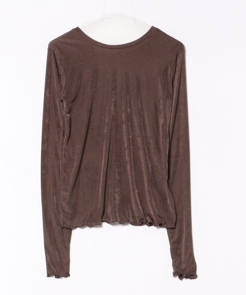 SOTT(ソット)の「2wayシアーラメトップス(Tシャツ/カットソー・レディース・ブラック/グレー/ブラウン/ホワイト・FREE)」の9枚目の写真