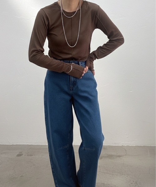 SOTT(ソット)の「2wayシアーラメトップス(Tシャツ/カットソー・レディース・ブラック/グレー/ブラウン/ホワイト・FREE)」の13枚目の写真