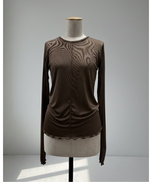 SOTT(ソット)の「2wayシアーラメトップス(Tシャツ/カットソー・レディース・ブラック/グレー/ブラウン/ホワイト・FREE)」の16枚目の写真