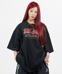 BATTRACT（バトラクト）の「1986プリンティングオーバーフィット半袖_ブラック（Tシャツ/カットソー）」
