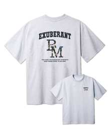 BEMIGHTY（ビーマイティー）の「インサートフラワー オーバーサイズ半袖Tシャツ [ライトグレー]（Tシャツ/カットソー）」