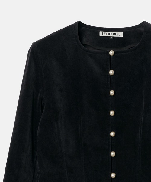 LE CIEL BLEU(ルシェルブルー)の「ベルベットシャツジャケットw/パールボタン / Velvet Shirt Jacket w/Pearl Button(シャツ/ブラウス・レディース・ブラック・38/36)」の9枚目の写真