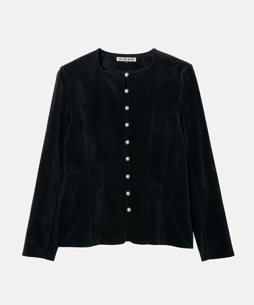 ルシェルブルー ベルベットパールボタンジャケット セール】ベルベットシャツジャケットw/パールボタン / Velvet Shirt