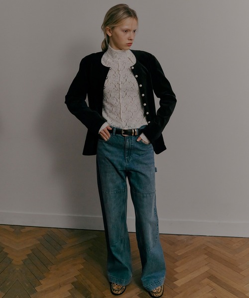LE CIEL BLEU(ルシェルブルー)の「ベルベットシャツジャケットw/パールボタン / Velvet Shirt Jacket w/Pearl Button(シャツ/ブラウス・レディース・ブラック・38/36)」の3枚目の写真