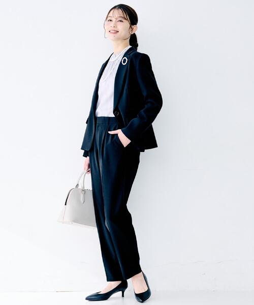 UNTITLED（アンタイトル）の「【セレモニー/定番人気】ハイネックフリル ブラウス（シャツ/ブラウス・レディース・ネイビー/ライトグレー/オフホワイト・00/01/02/03/04/44/46/48/50）」の9枚目の写真