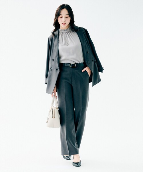 UNTITLED（アンタイトル）の「【セレモニー/定番人気】ハイネックフリル ブラウス（シャツ/ブラウス・レディース・ネイビー/ライトグレー/オフホワイト・00/01/02/03/04/44/46/48/50）」の12枚目の写真