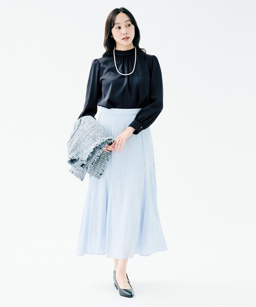 UNTITLED（アンタイトル）の「【セレモニー/定番人気】ハイネックフリル ブラウス（シャツ/ブラウス・レディース・ネイビー/ライトグレー/オフホワイト・00/01/02/03/04/44/46/48/50）」の16枚目の写真