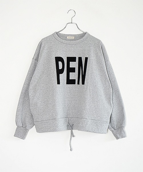 SOLAMONAT(ソラモナ)の「ペンネ天竺 モックネック裾ヒモ プリントプルオーバー PEN NE(Tシャツ/カットソー・レディース・杢グレー/ヘザーチャコール/ホワイト×ブラック/ブラック×グレー/ホワイト×グレー/ブラウン/キナリ/ブラック系その他・FREE)」の16枚目の写真