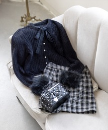 clear | リボン付き袖口ファーニットカーディガン[バレエコア ガーリー]≪AW新作≫(カーディガン/ボレロ)