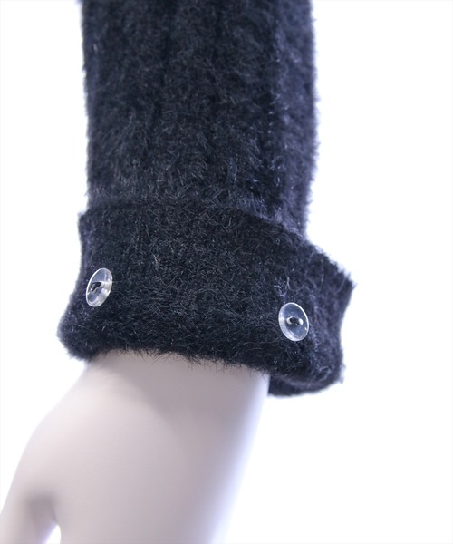 clear（クリア）の「リボン付き袖口ファーニットカーディガン[バレエコア ガーリー]≪AW新作≫（カーディガン/ボレロ・レディース・ブラック/アイボリー・F）」の8枚目の写真