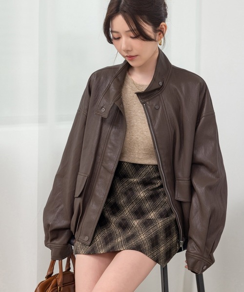 DAY CLOSET（デイ クローゼット）の「【ショート丈/ぺチパンツ付き】ハイウエストアーガイルチェックウール風ミニスカート レディース（スカート・レディース・グレー/ブラウン・S/M/L）」の15枚目の写真