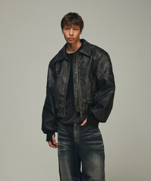 BLR（ビーエルアール）の「Leather Pauldron Biker Cropped Jacket（ライダースジャケット）」