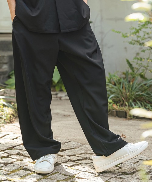 CAMBIO（カンビオ）の「mp14473- Tropical Wide Straight Pants イージースラックスパンツ(S63226cmb)（スラックス・メンズ・チャコール/キナリ/グレイッシュベージュ/ブラック・L/M/S）」の3枚目の写真