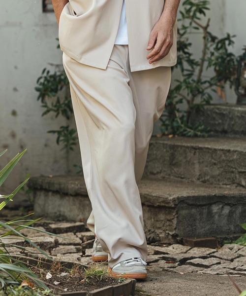 CAMBIO（カンビオ）の「mp14473- Tropical Wide Straight Pants イージースラックスパンツ(S63226cmb)（スラックス・メンズ・チャコール/キナリ/グレイッシュベージュ/ブラック・L/M/S）」の5枚目の写真