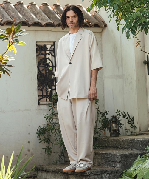 CAMBIO（カンビオ）の「mp14473- Tropical Wide Straight Pants イージースラックスパンツ(S63226cmb)（スラックス・メンズ・チャコール/キナリ/グレイッシュベージュ/ブラック・L/M/S）」の7枚目の写真