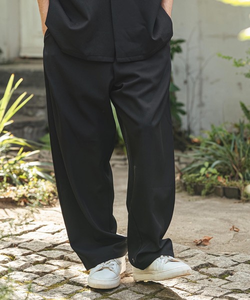 CAMBIO（カンビオ）の「mp14473- Tropical Wide Straight Pants イージースラックスパンツ(S63226cmb)（スラックス・メンズ・チャコール/キナリ/グレイッシュベージュ/ブラック・L/M/S）」の10枚目の写真