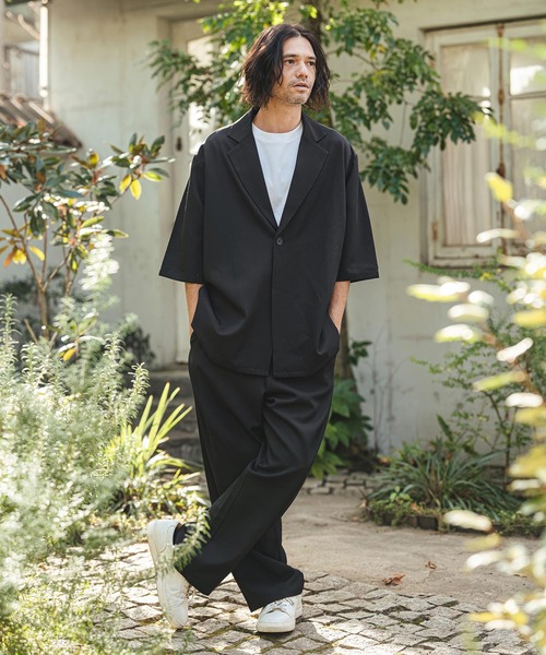 CAMBIO（カンビオ）の「mp14473- Tropical Wide Straight Pants イージースラックスパンツ(S63226cmb)（スラックス・メンズ・チャコール/キナリ/グレイッシュベージュ/ブラック・L/M/S）」の11枚目の写真