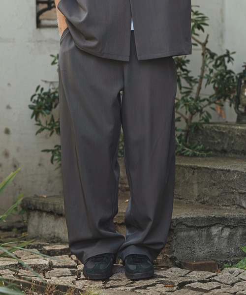 CAMBIO（カンビオ）の「mp14473- Tropical Wide Straight Pants イージースラックスパンツ(S63226cmb)（スラックス・メンズ・チャコール/キナリ/グレイッシュベージュ/ブラック・L/M/S）」の13枚目の写真