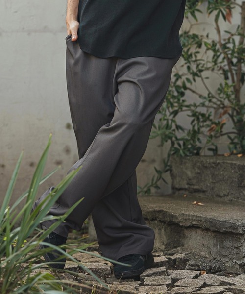 CAMBIO（カンビオ）の「mp14473- Tropical Wide Straight Pants イージースラックスパンツ(S63226cmb)（スラックス・メンズ・チャコール/キナリ/グレイッシュベージュ/ブラック・L/M/S）」の14枚目の写真