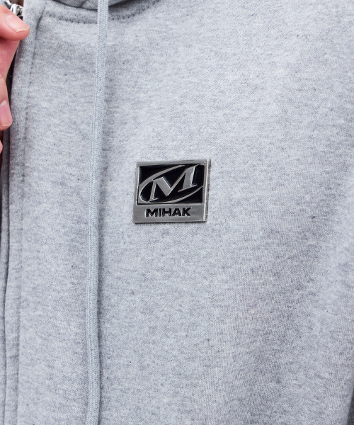 MIHAK(ミハク)の「メタルプレート起毛フードパーカージップアップ(GRAY)(ジャージ・メンズ・その他・1/2/3)」の9枚目の写真