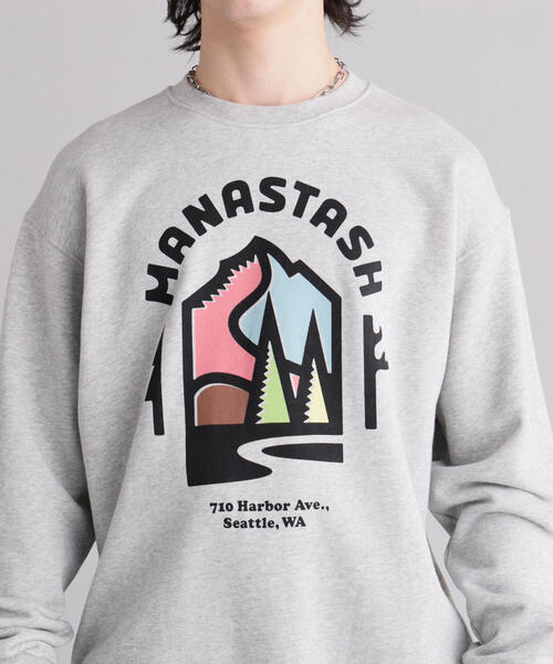 MANASTASH（マナスタッシュ）の「MANASTASH/マナスタッシュ/Citee Sweat OUTDOOR（スウェット・メンズ・その他17/ブラック/ホワイト・S/M/XL/L）」の9枚目の写真