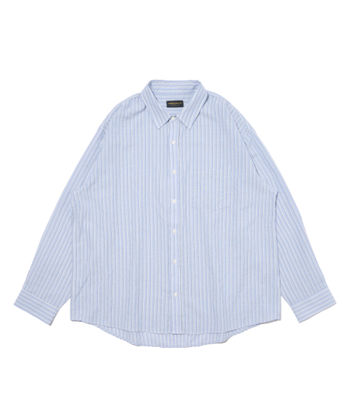 ANALOG MOOD(アナログムード)の「エッセンシャルモダンフィットストライプシャツ(ブルー)(シャツ/ブラウス・レディース・その他・FREE)」の1枚目の写真