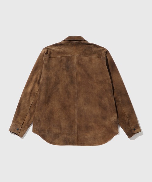 ADAM ET ROPE'（アダムエロペ）の「ヴィンテージライク ゴート スエード シャツ（カバーオール・メンズ・ブラウン・L/M）」の6枚目の写真