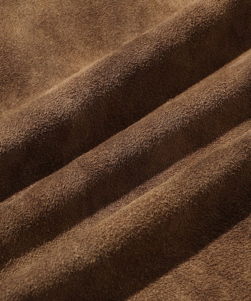 ADAM ET ROPE'（アダムエロペ）の「ヴィンテージライク ゴート スエード シャツ（カバーオール・メンズ・ブラウン・L/M）」の9枚目の写真