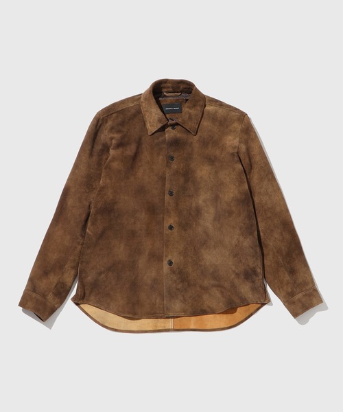 ADAM ET ROPE'（アダムエロペ）の「ヴィンテージライク ゴート スエード シャツ（カバーオール・メンズ・ブラウン・L/M）」の11枚目の写真
