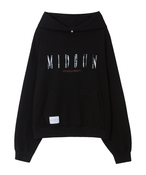 MIDSUN(ミッドサン)の「Crack Logo Hoodie-Black(パーカー・レディース・ブラック・M/L)」の1枚目の写真