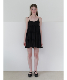 frill mini cancan dress - black