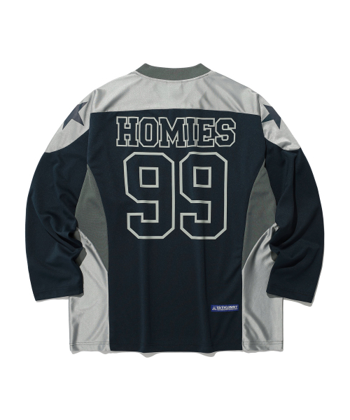 ISTKUNST(イストクンスト)の「HOMIE FOOTBALL JERSEY_NAVY(IK2DFMM580A)(Tシャツ/カットソー・レディース・ネイビー・L/M)」の2枚目の写真
