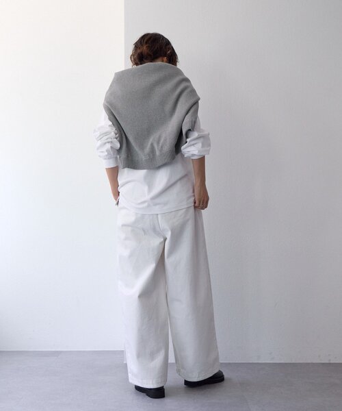 RIVE DROITE（リヴドロワ）の「【A・MONN(アモン)】オーバーロングTシャツ（Tシャツ/カットソー・レディース・ライトグレー/ホワイト・FREE）」の6枚目の写真