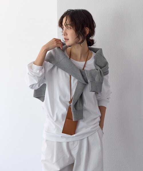 RIVE DROITE（リヴドロワ）の「【A・MONN(アモン)】オーバーロングTシャツ（Tシャツ/カットソー・レディース・ライトグレー/ホワイト・FREE）」の11枚目の写真