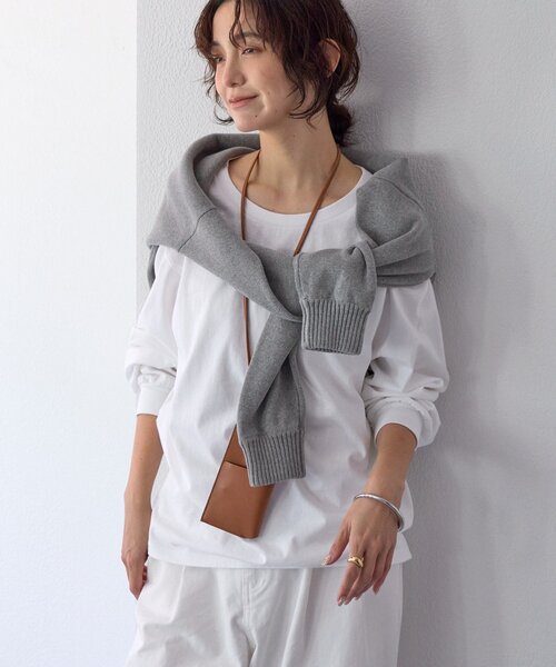 RIVE DROITE（リヴドロワ）の「【A・MONN(アモン)】オーバーロングTシャツ（Tシャツ/カットソー・レディース・ライトグレー/ホワイト・FREE）」の12枚目の写真