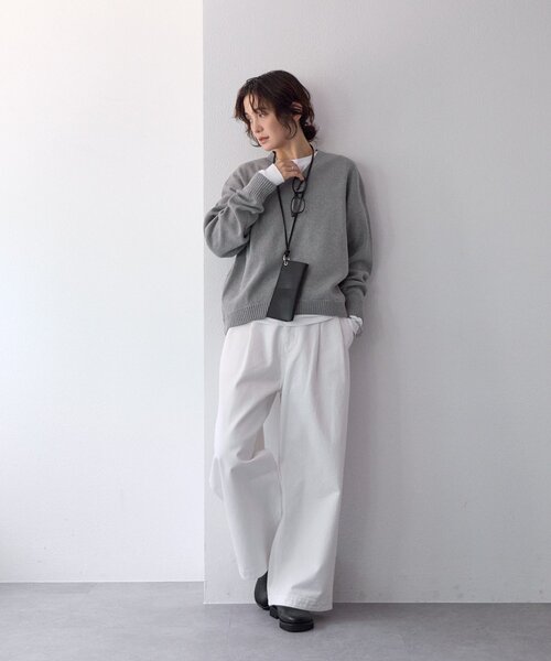 RIVE DROITE（リヴドロワ）の「【A・MONN(アモン)】オーバーロングTシャツ（Tシャツ/カットソー・レディース・ライトグレー/ホワイト・FREE）」の14枚目の写真