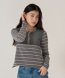 ペプラムトップス ボーダーカットソー」に該当するTシャツ/カットソー