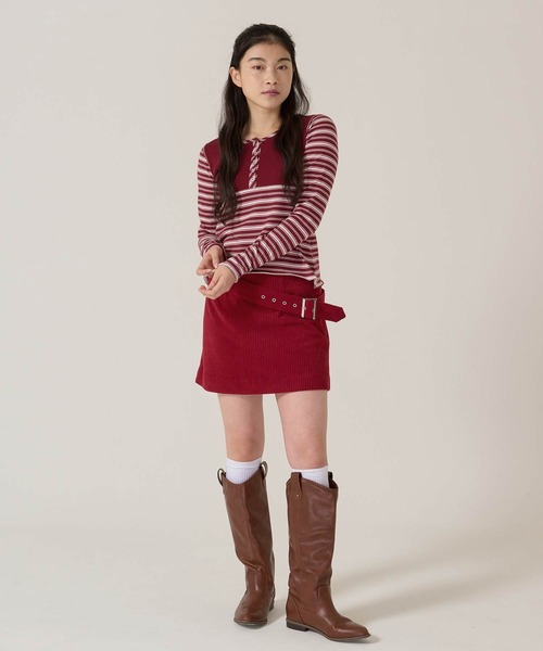 TINA:JOJUN(ティーナジョジュン)の「ペプラム ボーダー ドッキング カットソー TINA:JOJUN(Tシャツ/カットソー・レディース・グレー/バーガンディー・M)」の21枚目の写真
