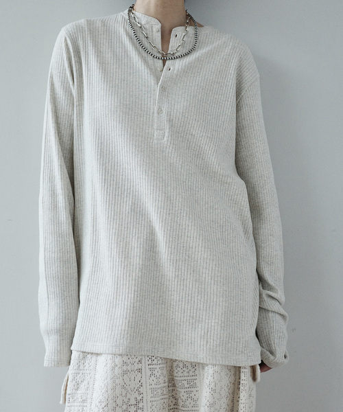 JOURNAL STANDARD LUXE（ジャーナルスタンダード　ラックス）の「ランダムテレコ プルオーバー（Tシャツ/カットソー・レディース・アイボリー/ブラック/グレー・FREE）」の2枚目の写真