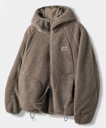 DIMITRI BLACK（ディミトリブラック）の「バラクラバスラッシュフードジップアップ_シェルパフリースモカ（その他アウター）」